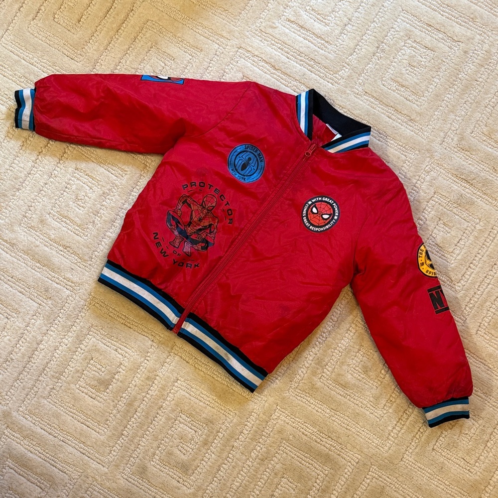 Marvel Superheroes Characters Boys Bomber Jacket, Spider-Man - Picture 4 of 13
